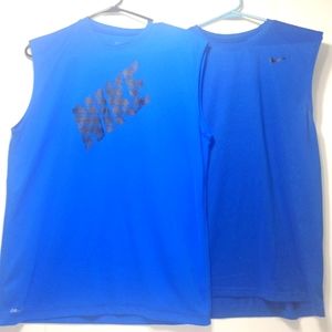Men's Nike Sleeveless Dri-Fit Shirts (2) Size Medium.